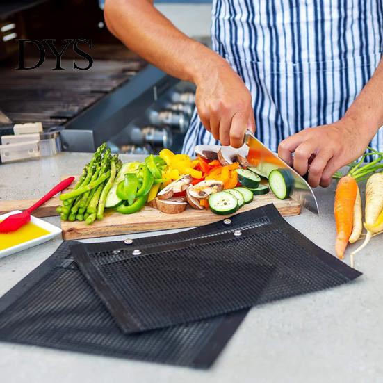 BBQ Mesh Bag Grill Non-stick Reusable Outdoor Heat-Resistant 500 Degrees Fahrenheit Grilling Accessories for Vegetables Meats Gas Charcoal Smokers