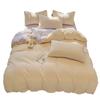 Thickened Milk Fleece Four-Piece Set, Solid Color Coral Fleece Bed Sheet Quilt Cover, Fleece Bedding Three-Piece Set