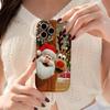 Santa Claus and Reindeer Christmas Phone Case Festive Holiday Cartoon Hard Cover for iPhone Shockproof Protection Birthday Halloween Gift