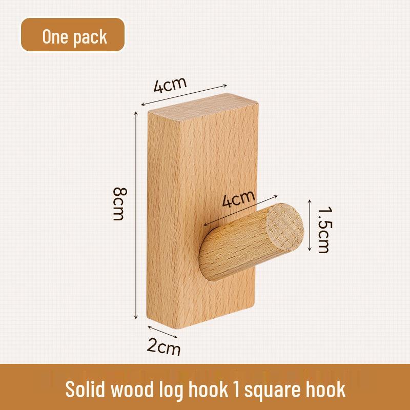 Gancio Cilindrico in Legno di Faggio Nordico per Cappotti e Cappelli - Design Senza Fori per Porte, Ingressi, Bagni e Cucine