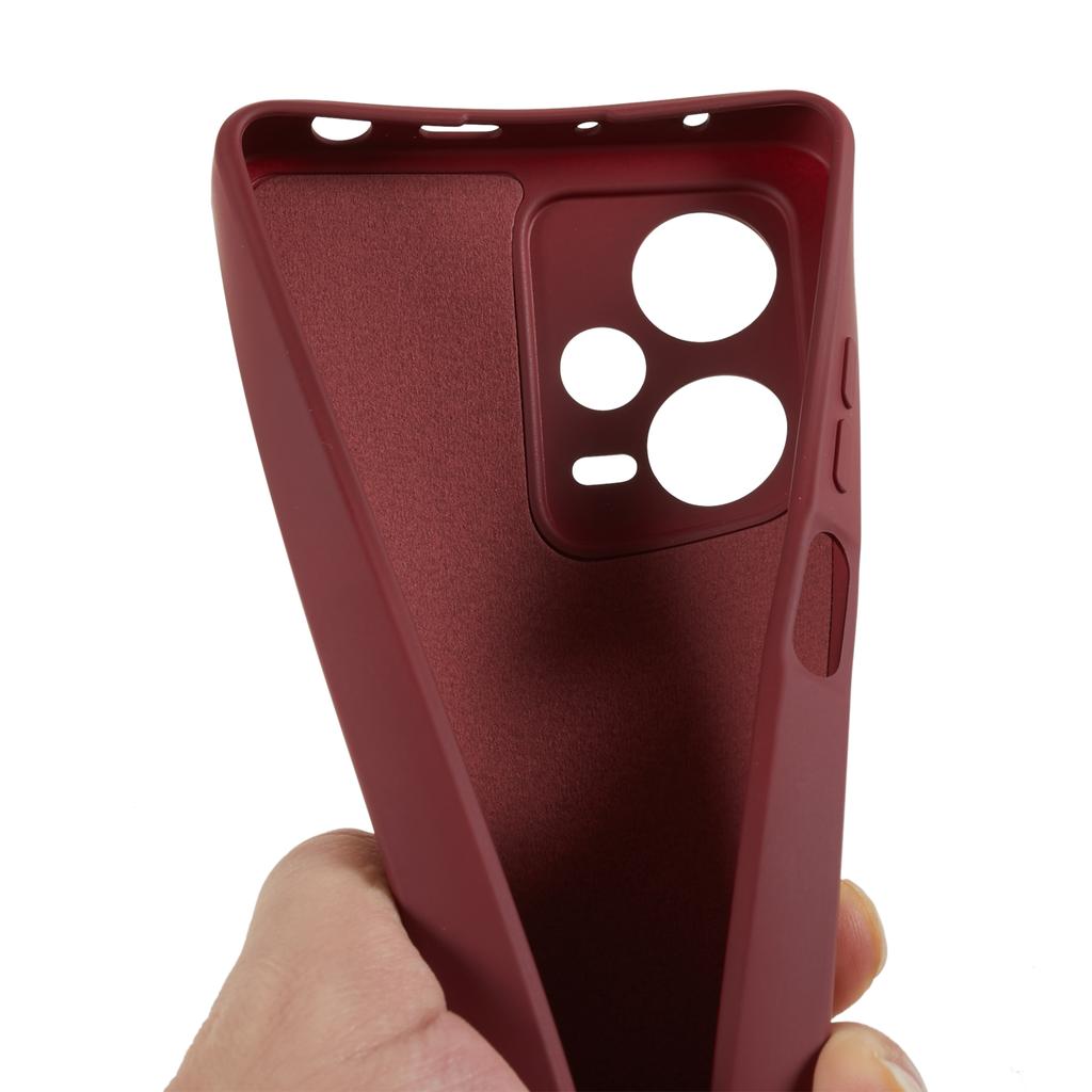 For Xiaomi Redmi Note 12 Pro 5G Scratch Resistant TPU Case Fiber Lining Rubberized Protective Phone Cover