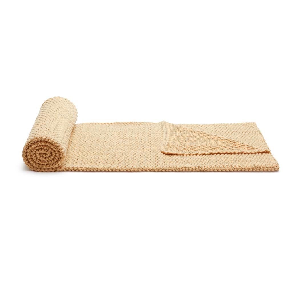 Amazon Basics Knitted Throw Blanket, All Seasons, Recycled Polyester, 127 X 152 Cm, Sand
