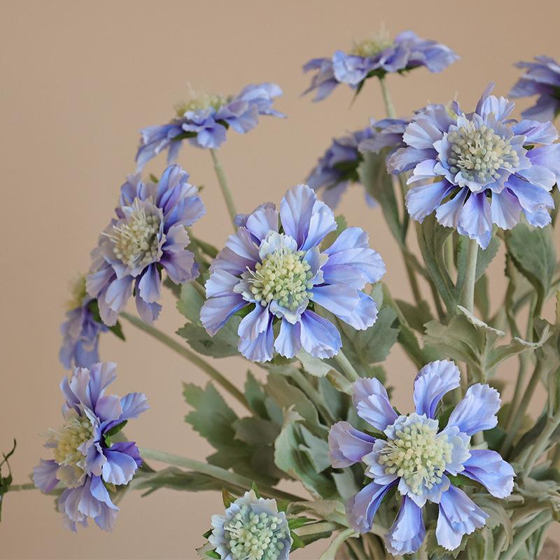 Künstlicher Einzelzweig 3-köpfige Plüschtextur Gesang-Blume Hochwertige Heimweiche Dekoration Restaurantdekoration Vasen-Blumenarrangement-Ornament