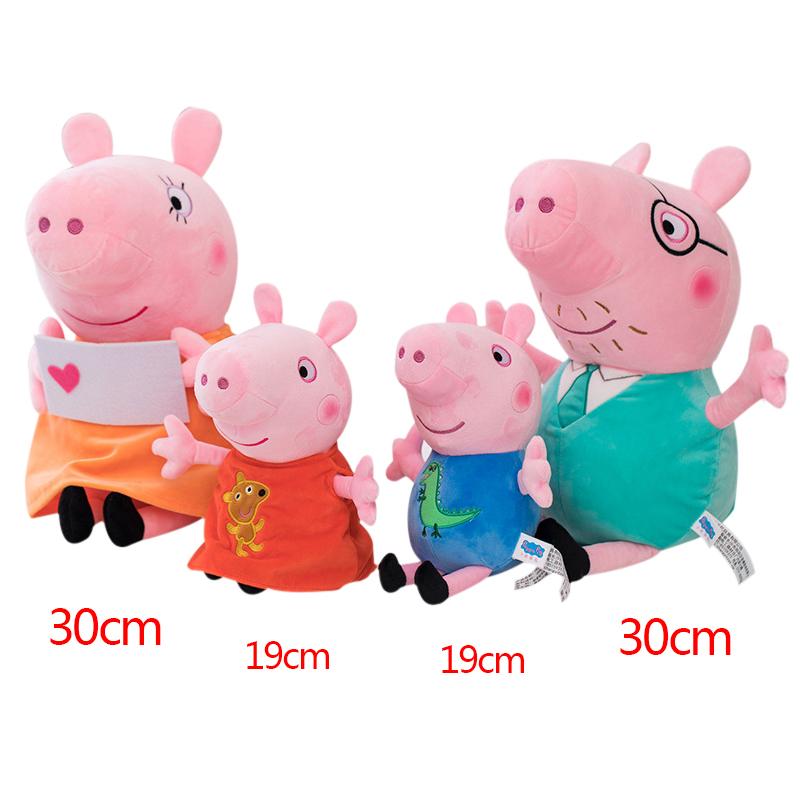 Peppa Pig George Pig Mom Dad Set Plush Toy George Pig Family Plush Doll dinosaur Party Decoration Original box Gift For Children