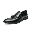 Men's British Style Tassel Loafers - Casual Leather Slip-On, Large Size, Pointed Toe