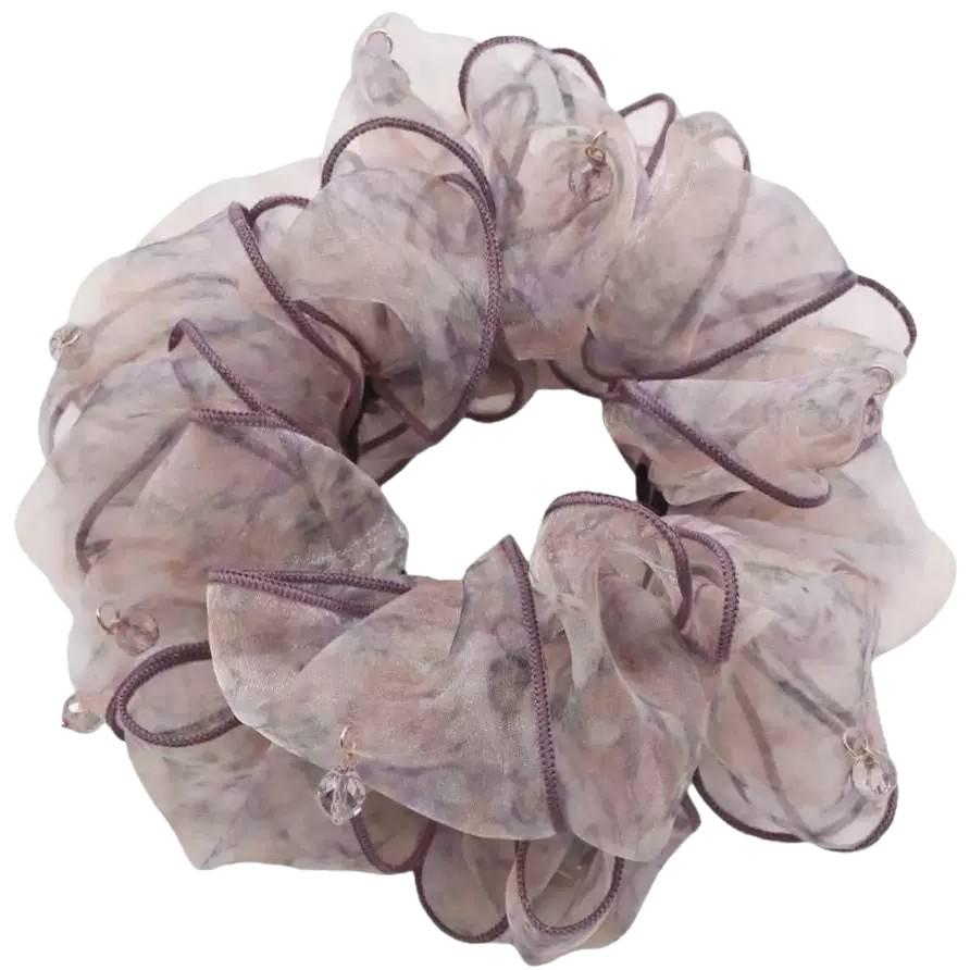 Spring Fairy Beaded Mesh Hair Tie 2026 - High-End Korean Style for Bun Hairstyles
