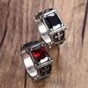 Fashionable, Powerful and Retro In Design, This Ring Features Gemstone Inlays and Is Suitable for Men's Finger.