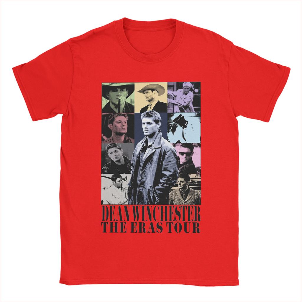 Vintage Dean Winchester Supernatural TShirt for Men Round Neck Pure Cotton T Shirts  Short Sleeve Tee Shirt Summer Tops