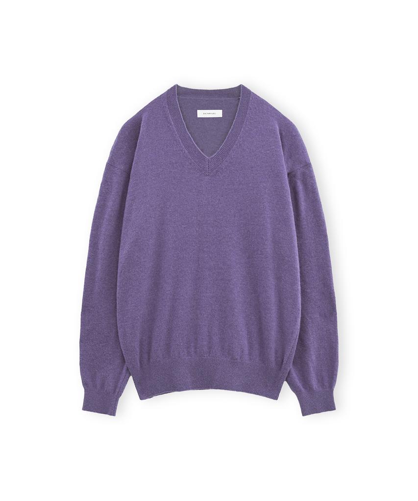 BROWNYARD Extra Super Fine V-Neck Knit, Purple
