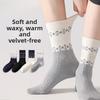 Fell Island Thickened Knitted Winter and Autumn Bow-shaped Twisted Mid-calf Women's Socks, Rabbit Fur Warm and Cold-resistant Women's Socks