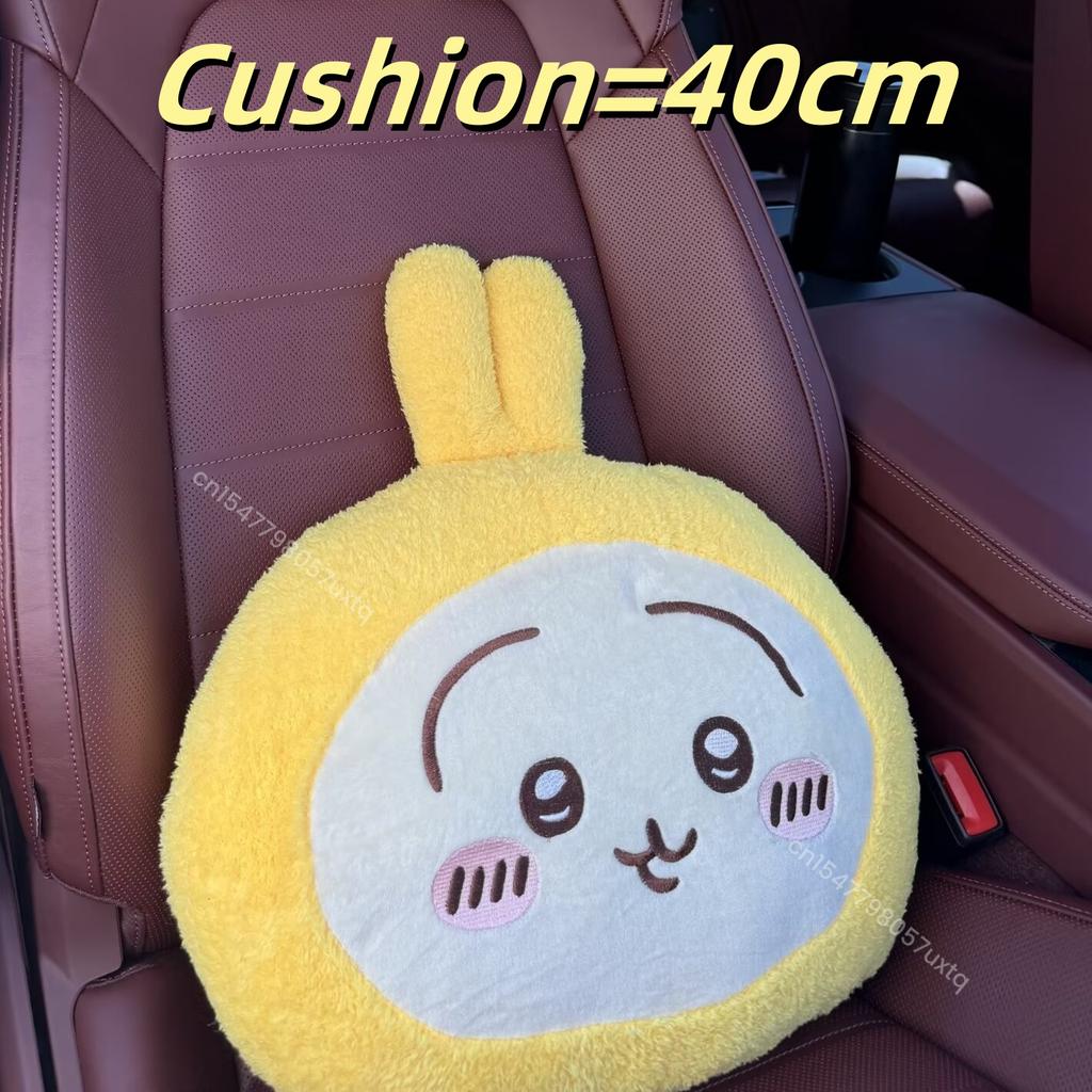 Kawaii Chiikawa Fluffy Plush Pillow Usagi Hachiware Soft Stuffed Cushion Headrest For Car Seat Home Decor for Anime Fans