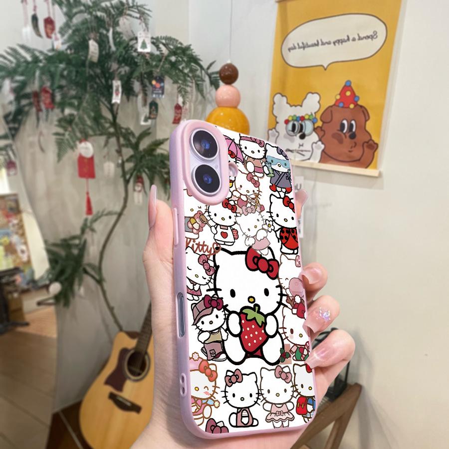 Sanrio Cartoon Leather Texture Case for Apple 14/16, Large Hole Design