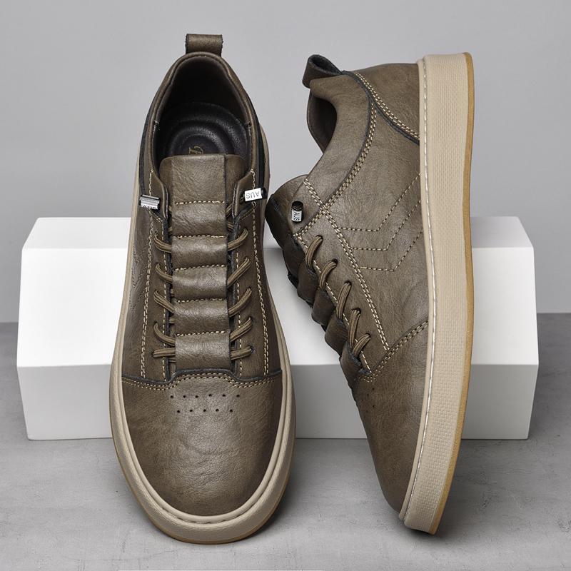 All Seasons Stylish Skateboard Footwear New Mens Business Casual Shoes Genuine Leather Tenis Masculino Lightweight Driving Shoes