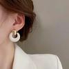 Retro simple temperament versatile circle earrings women, geometric design earrings