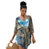 Summer Women's Plus Size Printed Beach Cover Up Sexy Holiday Dress Sun Protection Bikini Cover Up