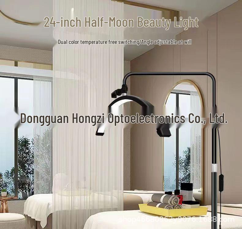 Diamond Half-Moon LED Floor Light for Eyelash Extensions, Beauty Salons, Manicures, and Eye Protection.