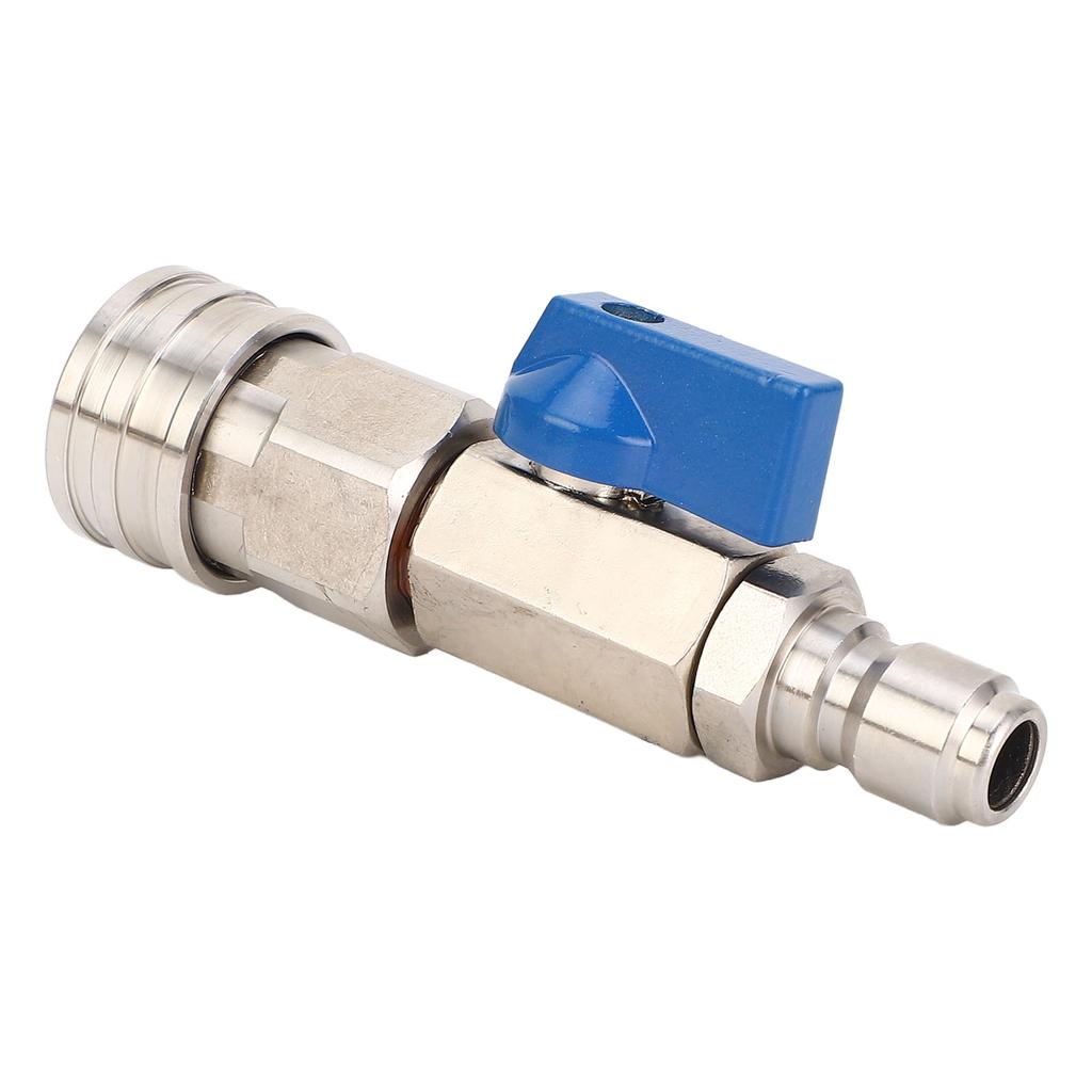 High Pressure Washer Ball Valve Stainless Steel 4500PSI 3/8 Inch Quick Connect Ball Valve for Power Washer Hose