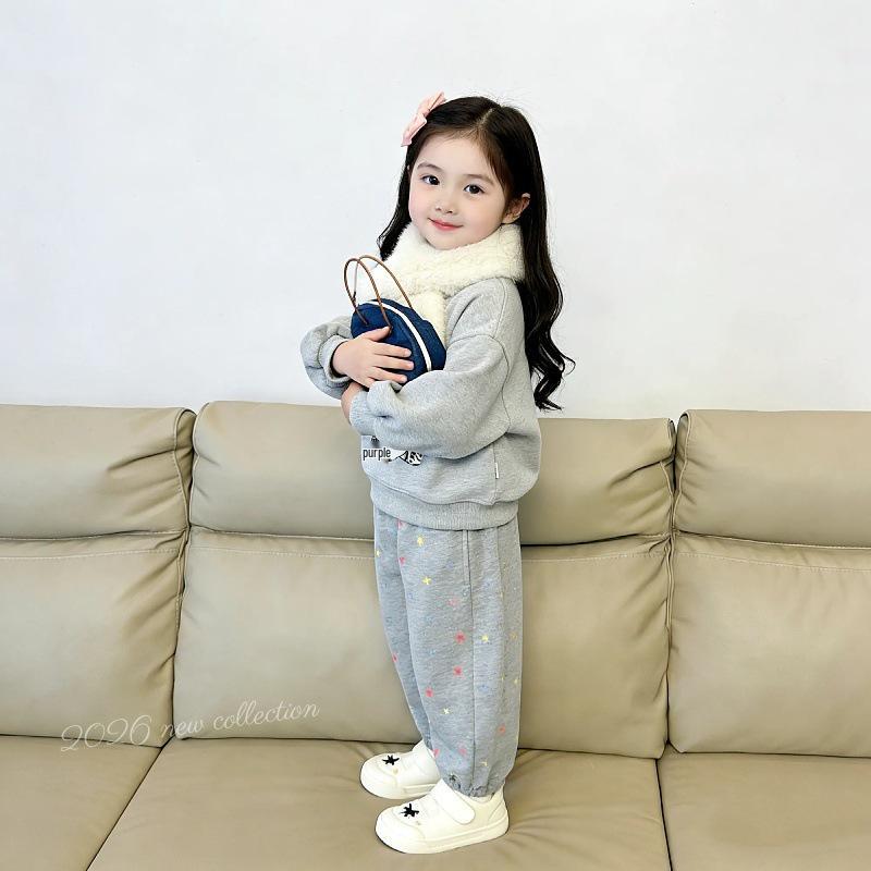 Kapuzenpullover & Hose Set für Mädchen mit Fleece-Futter (Herbst/Winter 2026) - Stilvoll & Modisch für Kinder