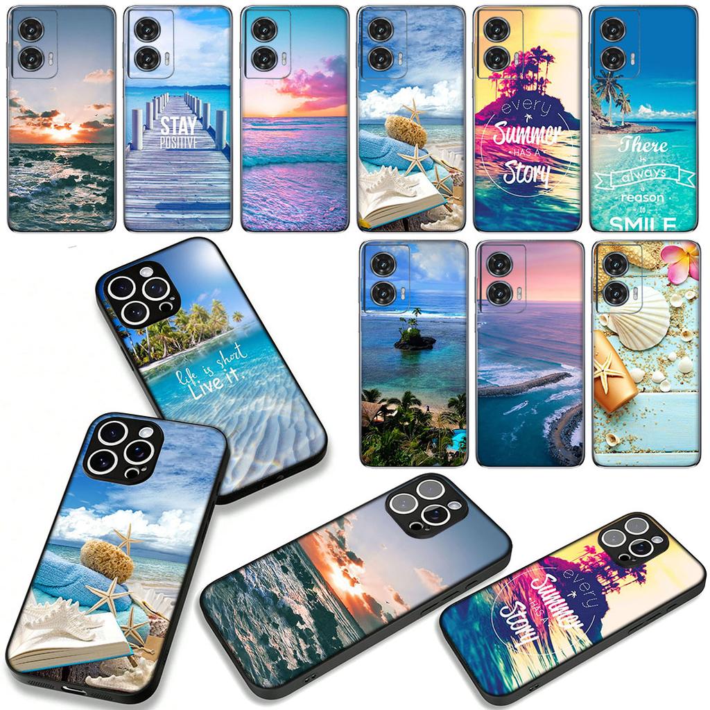 Mountain Sea Beach Travel Case for Motorola Moto G04 G13 G14 g45 G22 G23 G20 G32 G34 G35 G64 G82 G84 G53 G60 G72 E14 E15 E13