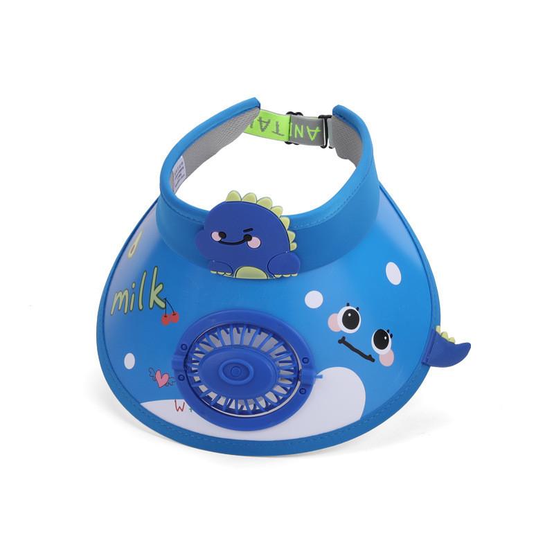 

Dinosaur Cartoon Summer Sun Hat With Breathable Fan For Kids Outdoor Play Deep Blue