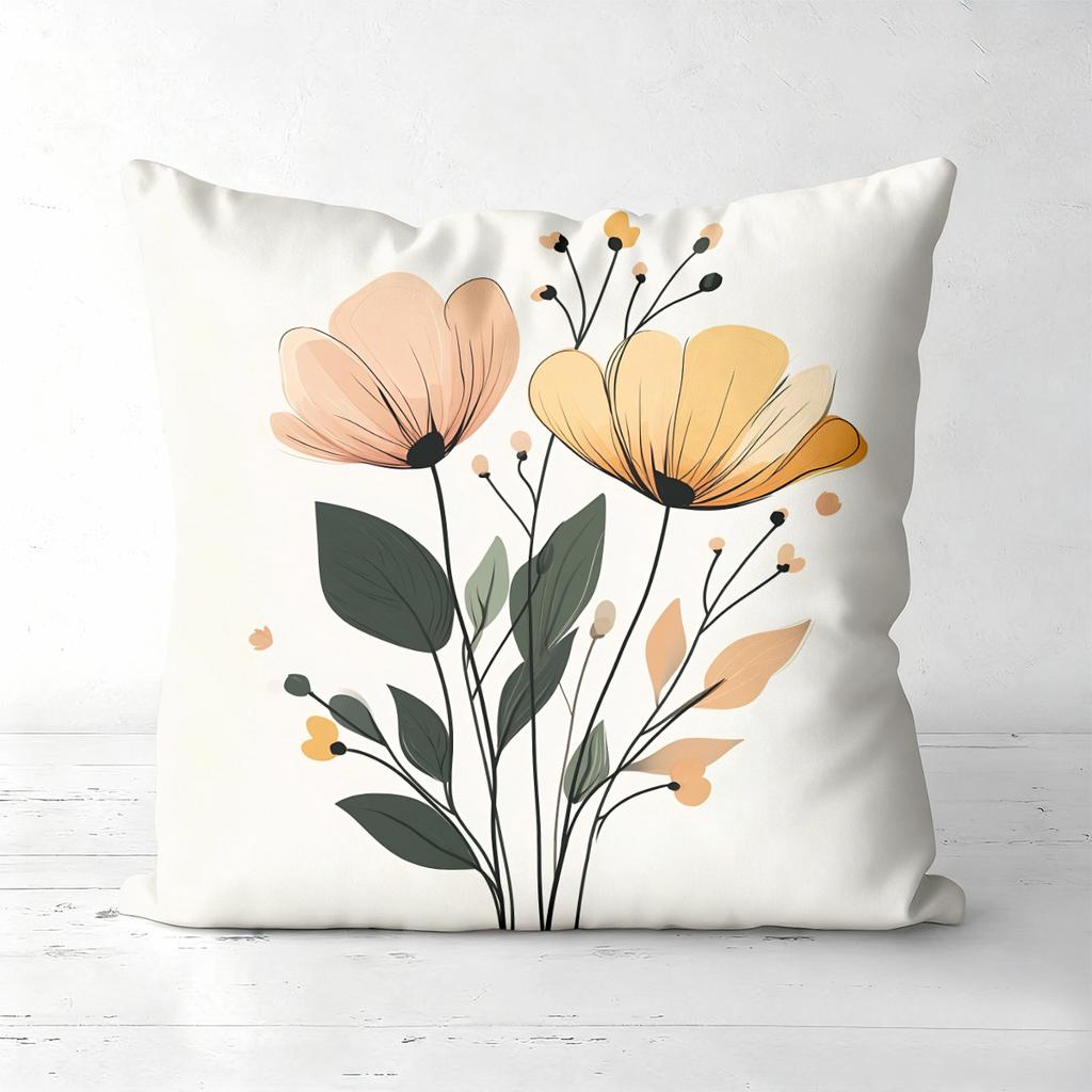 Floral Patterned Throw Pillows for Home Decor Polyester pillowcase, sofa decorative cushion cov Headboard Pillow
