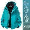 Camel Unisex 3-in-1 Mountaineering Jacket: Graphene-Lined, Windproof, Waterproof, and Warm, New Style, Two-Piece Set.