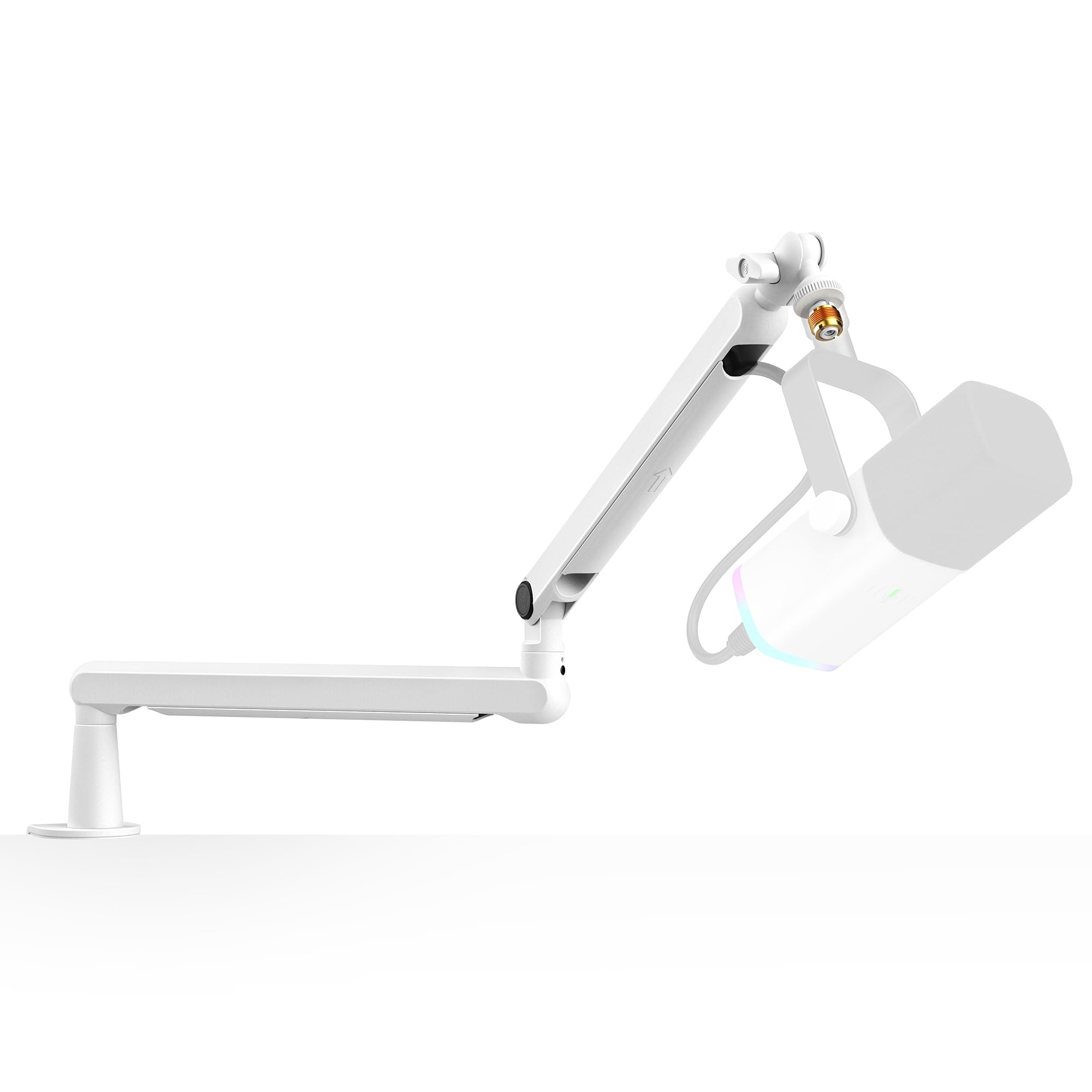 

FIFINE Boom Arm Microphone Stand for Condenser and Desktop Microphone Stand with Adjustable Angle from the Metal Construction with Cable Perfect for білий
