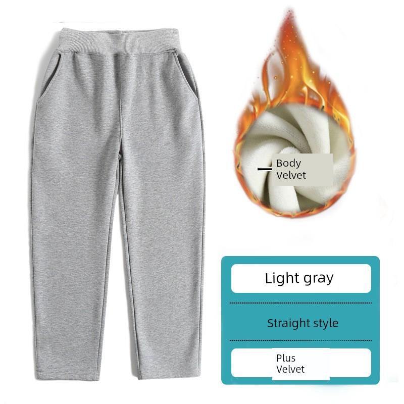 Sweatpants Dark Blue and Dark Gray Straight-leg Kids School Uniform Pants