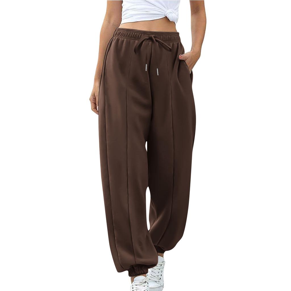 Women's Drawstring Trousers Solid Color Casual Sweatpants