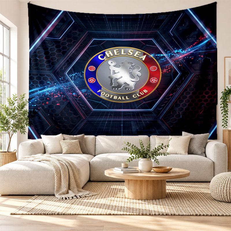 Chelsea FC Wall Tapestry, Soft Fabric Wall Hanging, Decorative Backdrop For Bedroom Home Wall Art