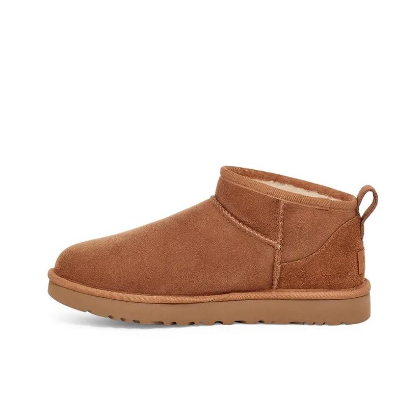 UGG CLASSIC ULTRA MINI Sheepskin Thermal Ankle Length Snow Boots Women's Chestnut Brown 1116109-CHE(Team401-)