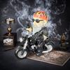 Motorcycle Dwarf Statue Resin Motorcycle Riding Gnome Decoration Indoor Outdoor Gnome Figurine for Yard Garden Room Tabletop Shelf