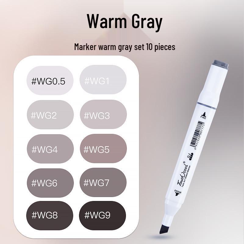 Touch Anime Skin Tone Oily Marker Pen, No. 0 Black Cool Gray, Individual Purchase, Perfect for Student Touch-Ups