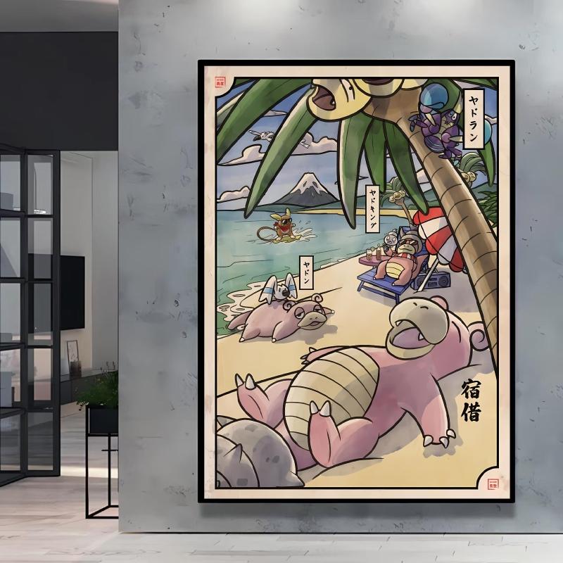 Leinwand Kunstwerk Malerei Pokemon Schiggy Poster Cartoon Bild Klassisch Haus Schlafzimmer Dekoration Gemälde Kindergeschenk