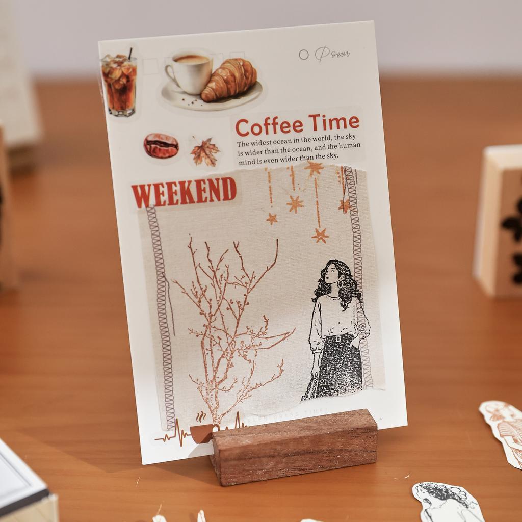 Journal GO Creative Fashion Girl Wood Stamp Vintage Plants Collage Rubber Stamps DIY Scrapbooking Standard Wooden Plants Stamp