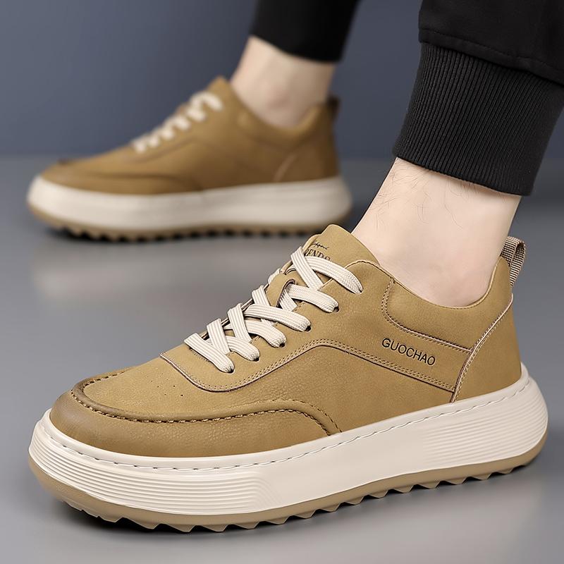 Mode Hohe Qualität Herren Schnür-Sneakers Bequem Atmungsaktiv Herren Flats Leder Herren Freizeitschuhe Business Casual Fahrschuhe