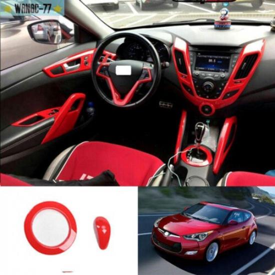 For Hyundai Veloster 2012-2017 ABS Red car interior Gear shift knob cover trim