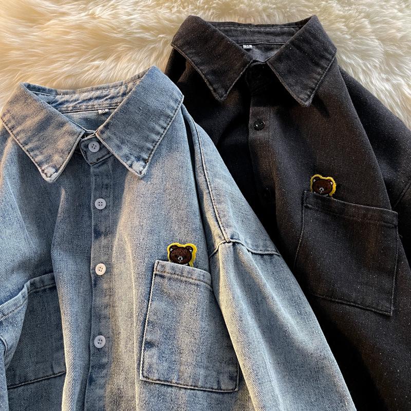 Herren Retro Denim Kurzarmhemd - Hong Kong & Korean Style, Loose-Fit, Trendy Halbarm Sommerjacke