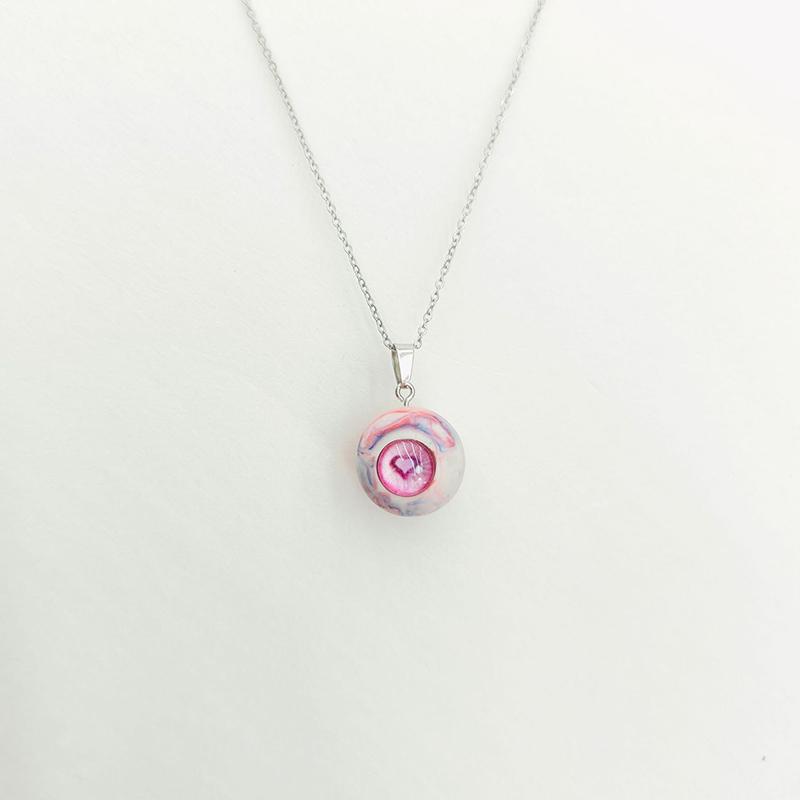 Gothic Demon Heart Eye Pendant Necklaces Resin Couple Keychain Pendant Halloween Backpack Decor Charms Jewelry Gifts