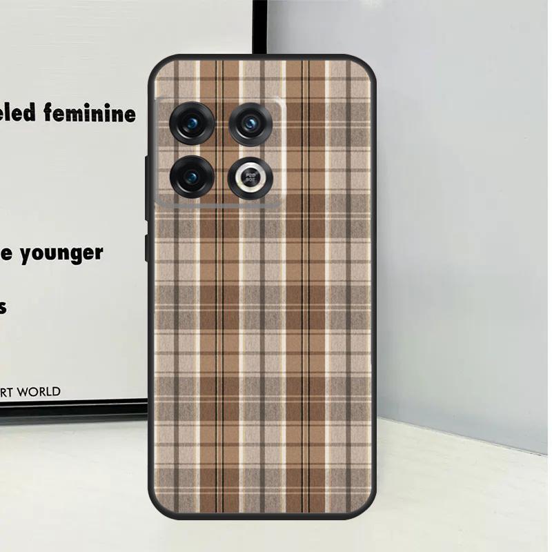 Brown Plaid For OnePlus Nord CE 5 2 3 4 Lite N20 N30 Case For OnePlus 15 13 12 11 10 Pro 10T 12R 13R 13T