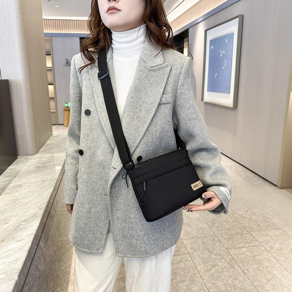 Fashion Oxford Crossbody Bag Large Capacity Solid Color Shoulder Bag Soft Fabric High Quality Messenger Bag Women Men