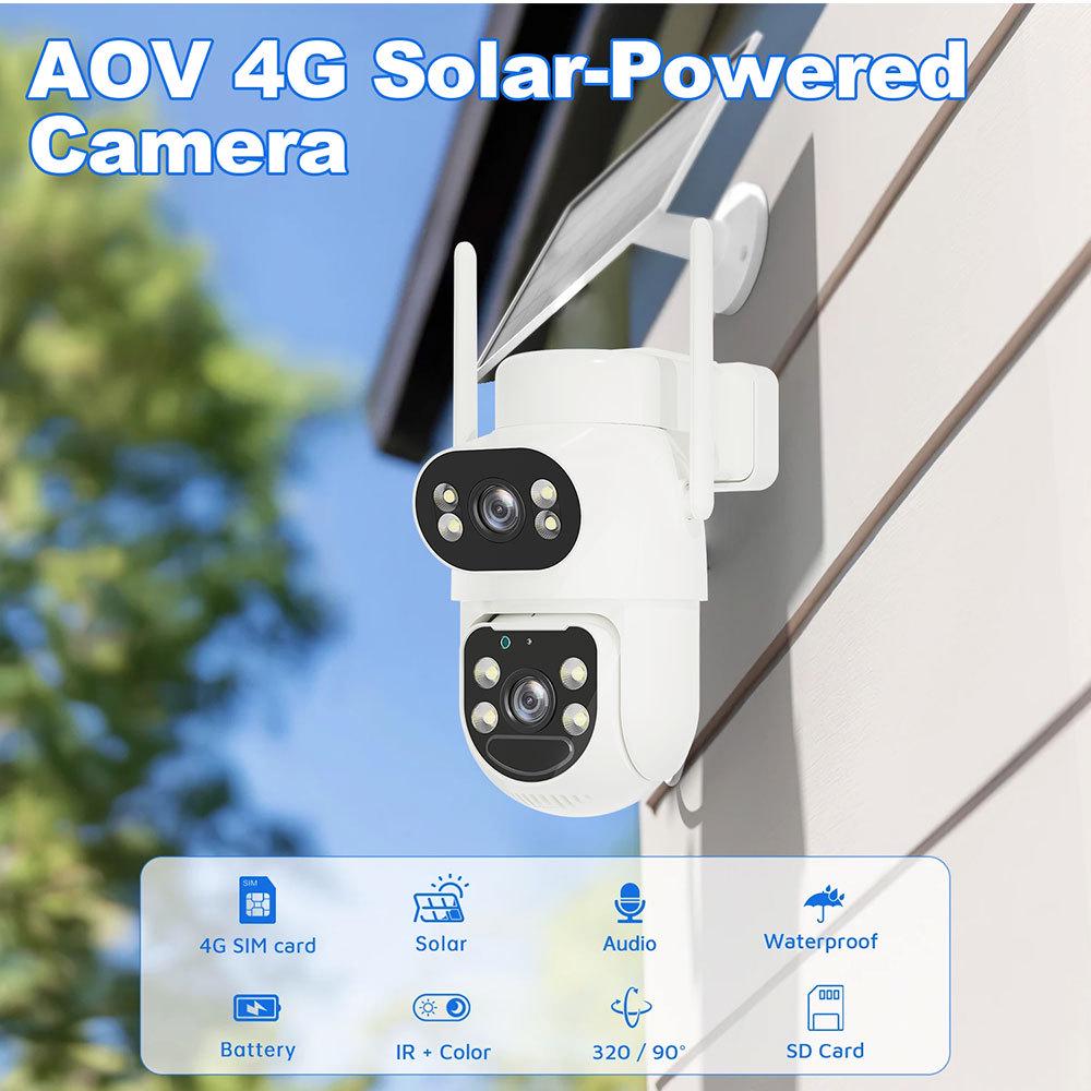 Yoosee AOV4G Solar-Powered HD Night Vision Camera with 24/7 Recording and Smart AI Monitoring