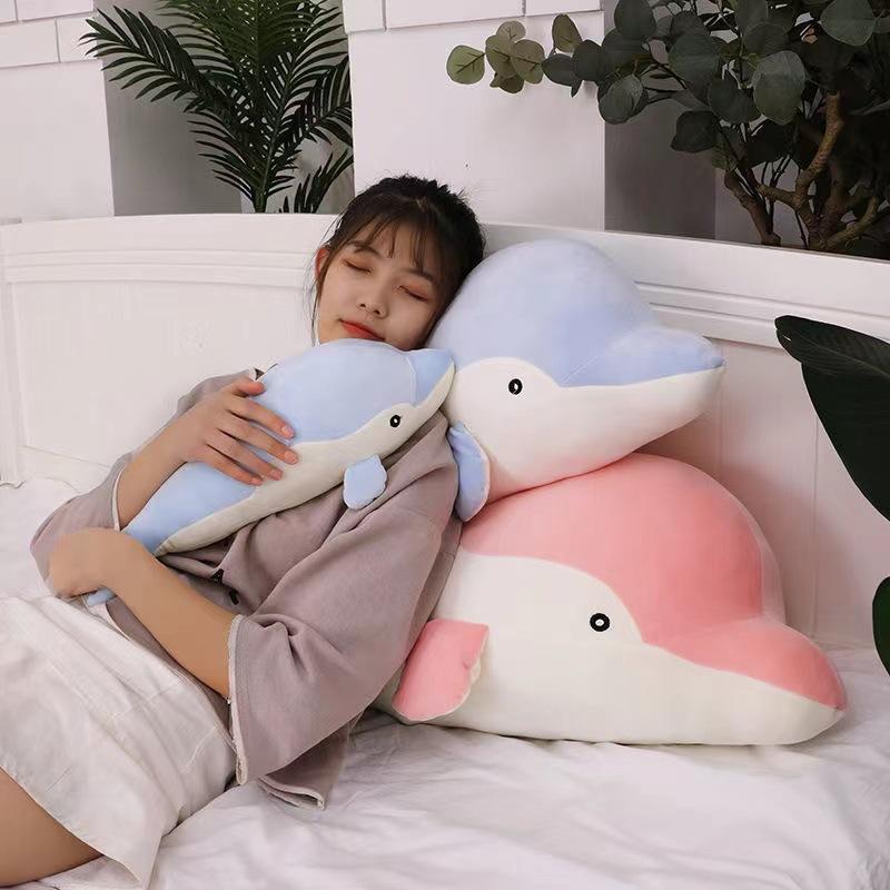 Internet celebrity software dolphin plush toy doll down cotton sea creature cute doll sleeping pillow
