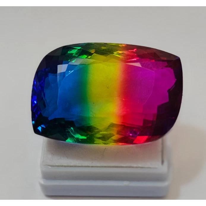 Fancy Cut Natural Bi-Color Tourmaline 75+ Ct Fabulous Certified Loose Gemstone