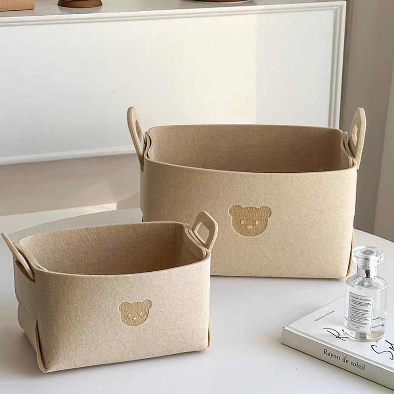 Plush storage basket, office organizer box, foldable storage basket, for snacks, toys, cosmetics, laundry hamper