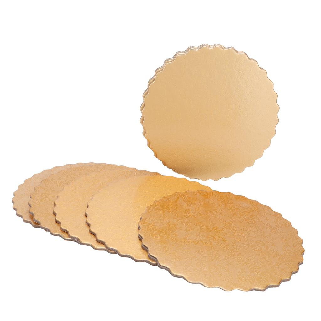 10 SZT Dwustronne Wzorzyste Okrągłe Podkłady Pod Tort Wielokrotnego Użytku Tace na Tort na Wesele Urodziny(6in )