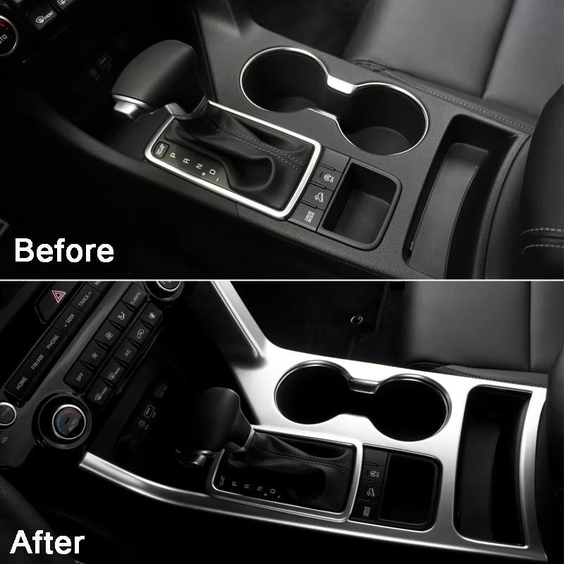 For Kia Sportage 4 QL 2016 2017 2018    ABS Car Central Console Gear Shift Panel Water Cup Cover Trim Frame Sticker