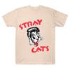 Stray Cats Rock Cat Head T-Shirt Hipster Streetwear Fashion Women Men Crewneck Short Sleeve Cotton Tees Clothing