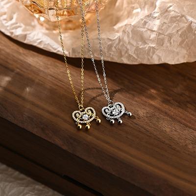 Zircon Ruyi Lock Necklace, Light Luxury, High Grade, Chinese Style, New Chinese Clavicle Chain, Female