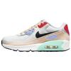 Air Max 90 Leather SE GS Patches Kids Sneakers White Sanddrift Cobalt-Bliss DZ2888-100